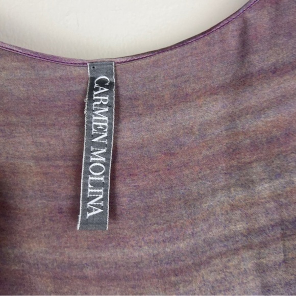 Carmen Molina Silk Printed Pink Open Kimono Robe - Picture 3 of 6